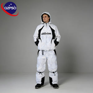 QZFSO Fabricant Logo personnalisé Nylon Unisexe Veste coupe-vent à capuche zippée lourde 100% coton Pantalon de survêtement - Product Image 1