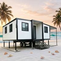 Maison conteneur portable pliable et extensible de 20 pieds, personnalisable, préfabriquée, mobile, pour vacances à la plage, mini-maison, cabane de vacances dépliable
