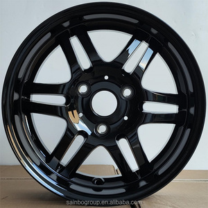 F616161 Cerchi in Lega di Alluminio Sainbo 15x4.5 <span class=keywords><strong>15x6</strong></span> 16x5.5 16x7 3x112 4x100 Argento Canna di Fucile con Finitura Diamantata - Product Image 5