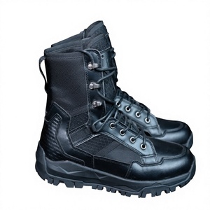 Bottes tactiques noires SFB8 pour le camping en plein air, sans fermeture éclair latérale, vente en gros. - Product Image 1