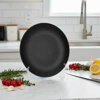 Service de table en céramique de luxe, 4 pièces, noir, glaçure réactive, vaisselle en grès pour hôtel, compatible micro-ondes, assiettes, bols, ensembles de vaisselle