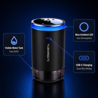 Diffuseur d'arômes et humidificateur de voiture YUEHANGTC USB-C avec anneau LED bleu visible et réservoir d'eau intégré pour porte-gobelet