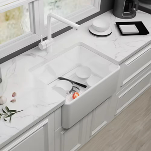 Évier de cuisine en argile réfractaire blanc, style ferme, à tablier, 24 pouces, à cuve unique, pour cuisine résidentielle - Product Image 5