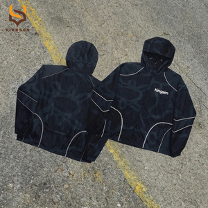 Clothing Manufacturer Custom 3m Reflective Windbreaker Jacket and <b>Nylon</b> Pants Set Digital Print Design <b>Men</b> Windbreaker <b>Tracksuit</b> - Product Image 2