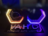 Luces de Circulación Diurna VAHID 5D Crystal Angel Eyes I8-V25 Controladas por Aplicación, Anillos LED WRGB DRL, Anillos de Faros Angel Eye