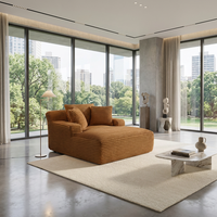 Canapé modulaire sectionnel moderne en tissu velours côtelé, compressé sous vide, avec blocs de mousse à mémoire de forme haute densité pour salon et appartement