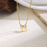 Collier élégant et délicat avec nœud papillon doré, zircon brillant de haute qualité, accessoires de bijoux de mode pour femmes, vente en gros TGXL14679