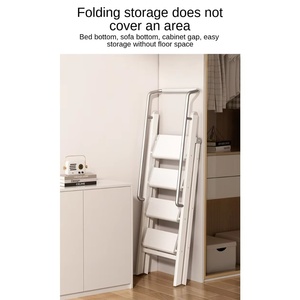 Deliladders Tabouret échelle pliable en <span class=keywords><strong>aluminium</strong></span> plus large, marche antidérapante améliorée, portable, léger, <span class=keywords><strong>4</strong></span> <span class=keywords><strong>marches</strong></span>, design industriel, 300 lb - Product Image 5