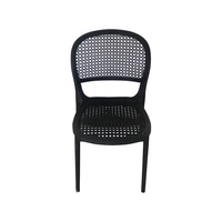 Chaise de salle à manger d'extérieur Xupeng en rotin tressé PP, empilable, ajourée, de luxe, moderne et minimaliste, pour balcon, café, restaurant