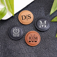 Marqueur de balle de golf en cuir PU personnalisé avec logo, marqueur magnétique en cuir pour balle de golf, porte-clubs, accessoires de golf portables, cadeau
