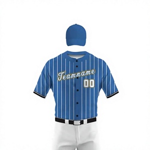 Conjunto de Uniforme de Béisbol para Hombre, Azul Sólido, Jersey Corto, Pantalones Blancos, Transpirable, Secado Rápido, Poliéster, Nombre del Equipo 00, Logotipo Frontal - Product Image 6