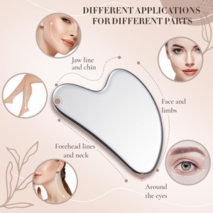 Outils faciaux en acier inoxydable 304 avec logo personnalisé, ensemble Gua Sha pour le visage, le cou et le corps, traitement de la tension faciale pour femme - Product Image 4