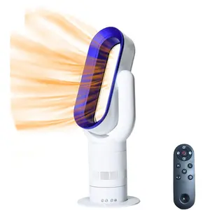 Electric Fan Heater Leafless Heater Hot Cool Tower Fan with Remote Control Quiet Space Heater Natural Wind Cooling Warmer