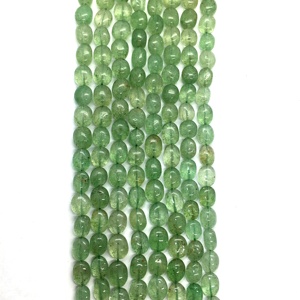 Precio mayorista Piedra preciosa suelta Collar de cuentas pulidas Cuarzo de fresa natural en forma ovalada Lisa Cuentas verdes de buena calidad - Product Image 2