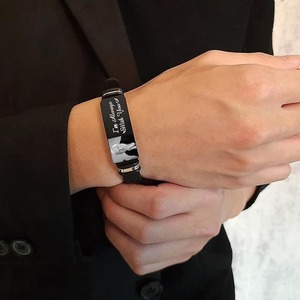 Bracciale personalizzato con immagine in acciaio inox Gel di silice <span class=keywords><strong>coppia</strong></span> con disegno di personalizzazione foto bracciale - Product Image 2