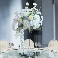 Boule de fleurs en soie bleue de haute qualité, personnalisée, 30 cm-80 cm, grande composition de roses artificielles, centre de table romantique pour mariage