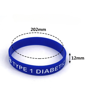 Bracelet d'identification d'alerte médicale en silicone insulino-dépendant diabétique de <span class=keywords><strong>type</strong></span> 1 personnalisé pour la sécurité et la sensibilisation - Product Image 2