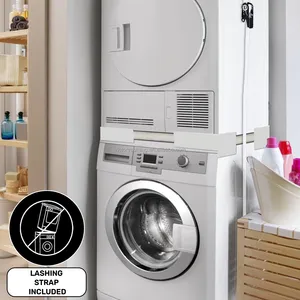 ユニバーサルスタッキングキット洗濯機と乾燥機洗濯機と乾燥機用のラチェットストラップスタッキングキット付きの調整可能なスタッキングキット