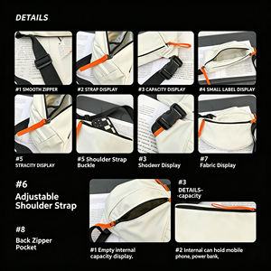 Bolso Bandolera Deportivo Oxford para Hombre, Riñonera Cruzada con Logotipo, Riñonera de Cintura para Correr - Product Image 3