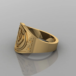 Sikh khhalsa חותם טבעת גברים 18 קראט מצופה זהב 18 קראט טבעת מתנה עמיד למים - Product Image 4