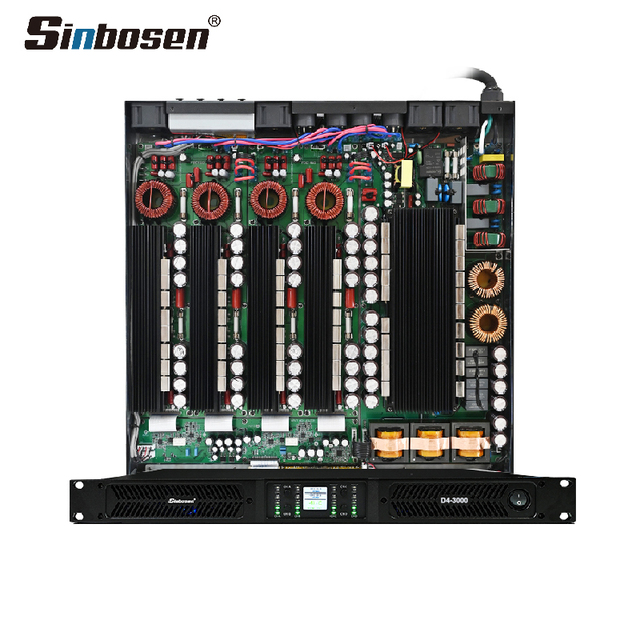 D4-3000 4 X 4760W 4 Channel Audio Amplifier Rack Mount Live Sound Amp Sinbosen Class D Amplifier With Pfc Power