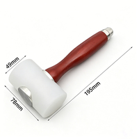 Marteau de maroquinerie en forme de T, tête en nylon, manche en bois pour outils de poinçonnage et d'estampage du cuir DIY