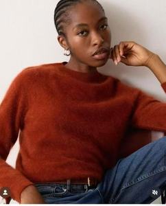 Suéter de Cachemira de felpa informal de Invierno para <span class=keywords><strong>mujer</strong></span>, grueso, suelto, con cuello de estilo perezoso, tejido de <span class=keywords><strong>punto</strong></span>, textura excepcional, logotipo frontal - Product Image 2