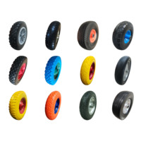 Roue de brouette en mousse PU 200*50, polyuréthane massif, pneu non gonflable, couleur personnalisée, pour chariot à main, vente en gros