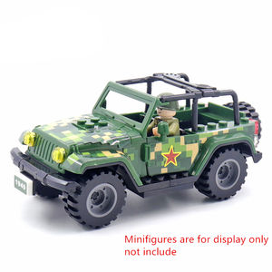 WW2 <span class=keywords><strong>militaire</strong></span> SUV <span class=keywords><strong>Camouflage</strong></span> Jeep voiture véhicule blindé armée voiture Construction jouet blocs de construction véhicule ensembles jouets Moc jouets - Product Image 5
