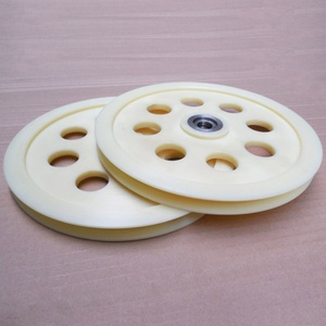 Rueda de Polea de Nailon Azul con Rodamientos - Product Image 3