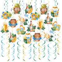 Guirlande en spirale en plastique de style européen allemand, décoration suspendue pour plafonds de pièce, thème Oktoberfest