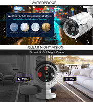 Wistino Kit NVR Wifi Extérieur 4 Canaux Détection de Mouvement Caméra IP Vision Nocturne Sans Fil pour Systèmes de Surveillance CCTV