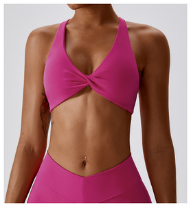 Soutien-gorge de sport push-up personnalisé avec logo, dos croisé <span class=keywords><strong>sexy</strong></span>, bretelles doubles torsadées, pour femme, idéal pour le yoga et la gym - Product Image 5