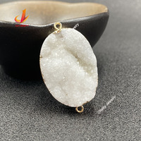 Collier en cristal naturel pour couple, ensemble de pierres personnalisées, cristal blanc ovale, collier doré