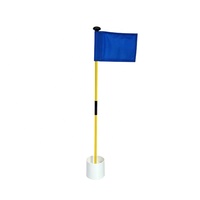Portable 2 sections en fibre de verre Golf Pole Pin FlagPole avec Mini Golf Flagsticks Putting Green Flag Hole Cup Yard Golf Pin Flags