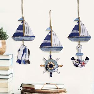 Décoration murale en bois en forme de voilier, cadeau de décoration de maison de style côtier, cadeau de bienvenue attentionné pour les amateurs de plage et de l'océan - Product Image 1