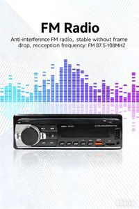 เครื่องเล่น MP3 ในรถยนต์แบบยูนิเวอร์แซล วิทยุ FM USB TF เสียงคุณภาพสูง พร้อมรีโมทคอนโทรล ไมโครโฟนในตัว - Product Image 3