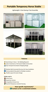 Establos Prefabricados para Caballos Tianyun TY, Paneles de Bambú y Metal Galvanizado, Refugio Móvil para Caballos al Aire Libre, Puertas Batientes/Correderas, Duraderas - Product Image 3