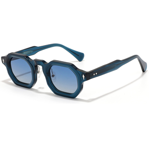 Octagonal Full Rim Sunglasses Solid Blue <b>Frame</b> Polycarbonate Lens Anti-Uv Protection Unisex Adult - Product Image 5