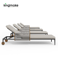 Chaise longue d'extérieur en aluminium pour hôtel, villa, terrasse, piscine, jardin, ensemble de mobilier de patio