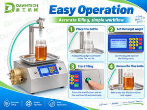 Machine de remplissage automatique de liquides par pesage pour le miel, la pâte de sésame, la crème, le beurre, les jus, les boissons et les liquides visqueux - Product Image 2