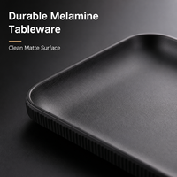 Nouvelle assiette carrée en mélamine noire écologique de 20 cm, incassable, de qualité alimentaire, en résine, pour restaurant, hôtel, cafétéria