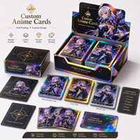 Cartes à collectionner d'anime personnalisées, jeu de cartes TCG holographiques, impression couleur intégrale avec boîte d'emballage de luxe