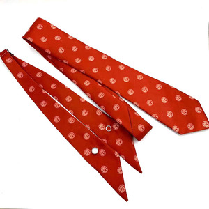 समायोज्य लाल पॉलिएस्टर औपचारिक कार्यालय क्लर्क महिला धनुष टाई आसानी से महिलाओं के लिए ब्लेड आकार क्रॉसओवर टाई - Product Image 1