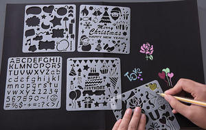 Pochoir en plastique pour peinture, artisanat, <span class=keywords><strong>dessin</strong></span> personnalisé, pour enfants, DIY, moule à gâteau, pochoir de peinture, moule à <span class=keywords><strong>dessin</strong></span> en PE, thème spatial - Product Image 5