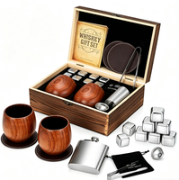 Ensemble de tasses en bois de chêne, tasses à whisky en bois, tasses à bière en bois, tasse à whisky réutilisable, coffret cadeau pour bar à domicile, fête ou soirée