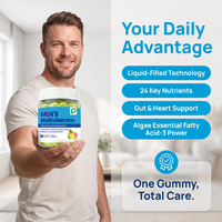 Gummies multivitaminés HALAL Pureon en promotion, OEM pour hommes, avec oméga-3, probiotiques et enzymes, gummies remplis de liquide