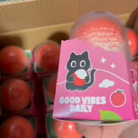 Es Krim PoPI CAT Bentuk Buah Leci 3D Rasa Buah Eksotis 75g Kemasan Kotak OEM Kustomisasi Grosir Supermarket Katering
