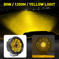 Feux tout-terrain ronds à LED 5,75 pouces, feux de brouillard jaunes ambre à LED, feux de conduite 12V 24V, feux de travail à LED