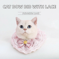 NOUVEAU Bandanas pour animaux de compagnie (chats et chiens) en polyester réglable, à rayures, mignons, toutes saisons, avec nœud papillon, accessoires pour animaux, vêtements pour animaux
